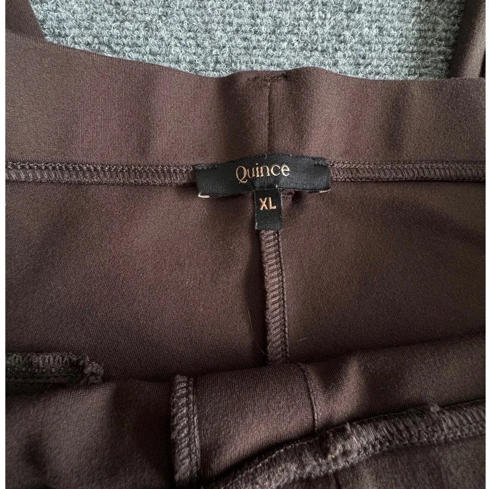 Quince Ultra-Stretch Ponte Straight Leg Pants Brown XL X-Petite - Picture 4 of 7